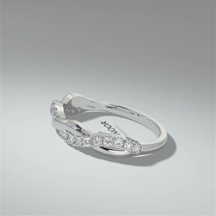 Kohinoor Estelle 0,17 ct timanttisormus valkokulta 14K 033-226V-17 – pyörivä video
