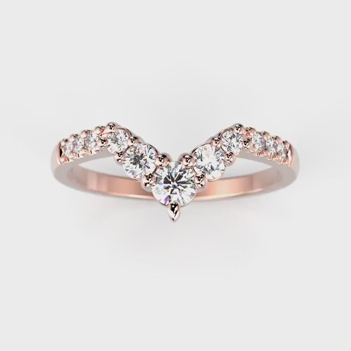Festive Juliette Side Timanttisormus punakulta 0,21 ct – pyörivä video