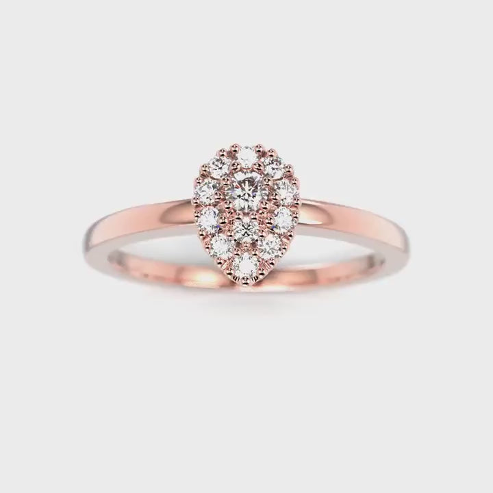 Festive Penelope 0,15 ct timanttisormus punakulta – esittelyvideo