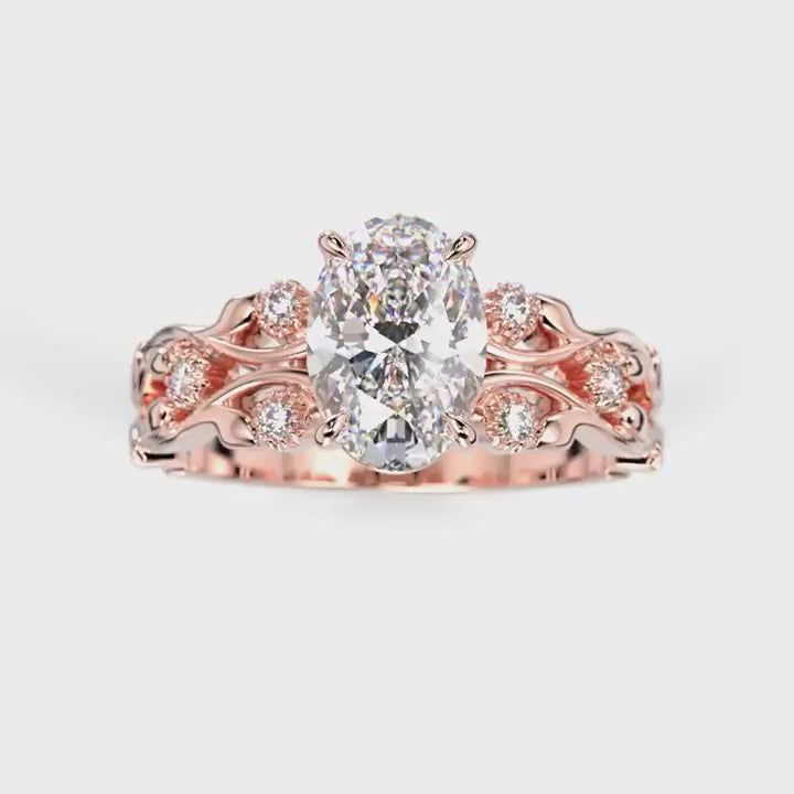 Festive Feeniks Twin Oval 1,06 ct timanttisormus punakulta – pyörivä video