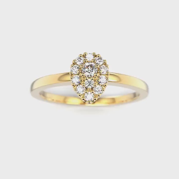 Festive Penelope 0,15 ct timanttisormus keltakulta – esittelyvideo