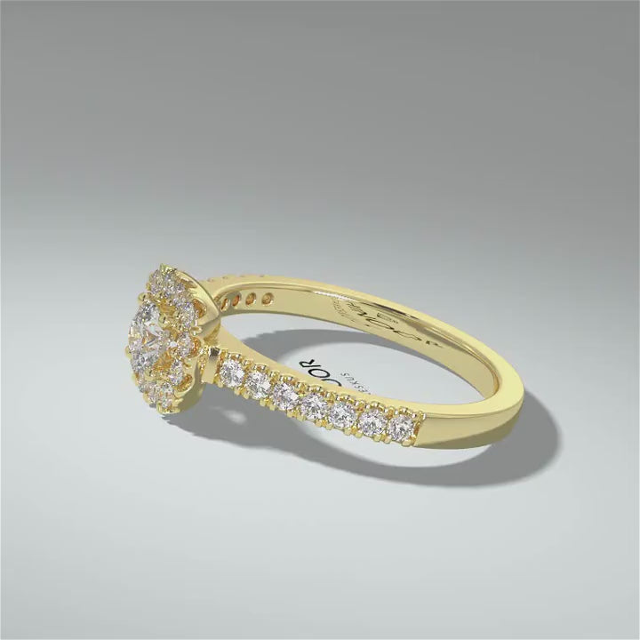 Kohinoor Valerie 0,44 ct timanttisormus keltakulta 14K 033-263-44 – pyörivä video