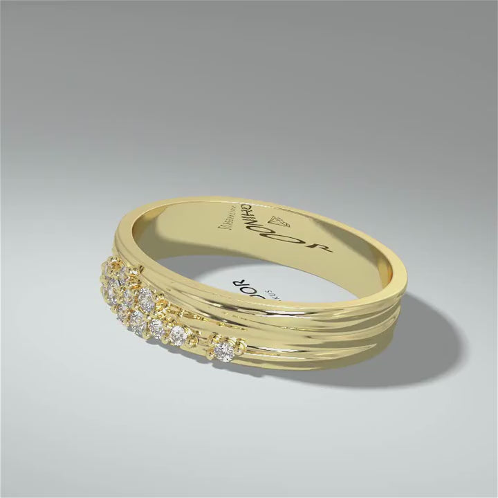 Kohinoor Flow 0,20 ct timanttisormus keltakulta 14K 033-455K-20 – pyörivä video