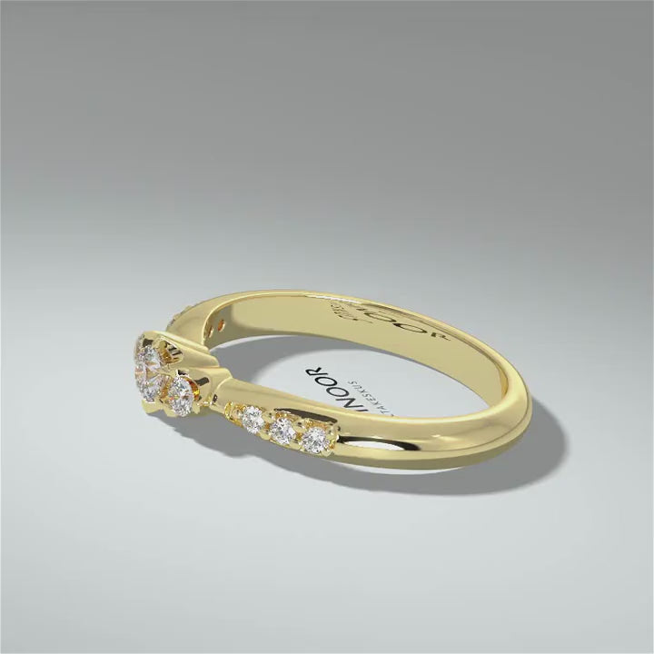 Kohinoor Helene 0,22 ct timanttisormus keltakulta 14K 033-235K-22 – pyörivä video