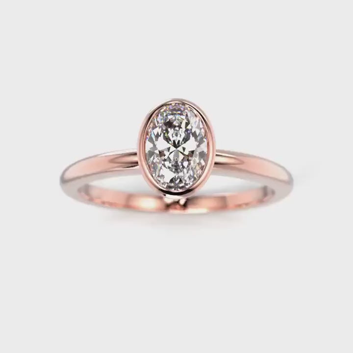 Festive Auréa Bezel Oval 0,50 ct timanttisormus punakulta 742-050 – pyörivä video
