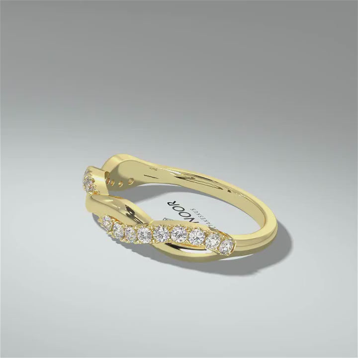 Kohinoor Estelle 0,17 ct timanttisormus keltakulta 14K 033-226K-17 – pyörivä video