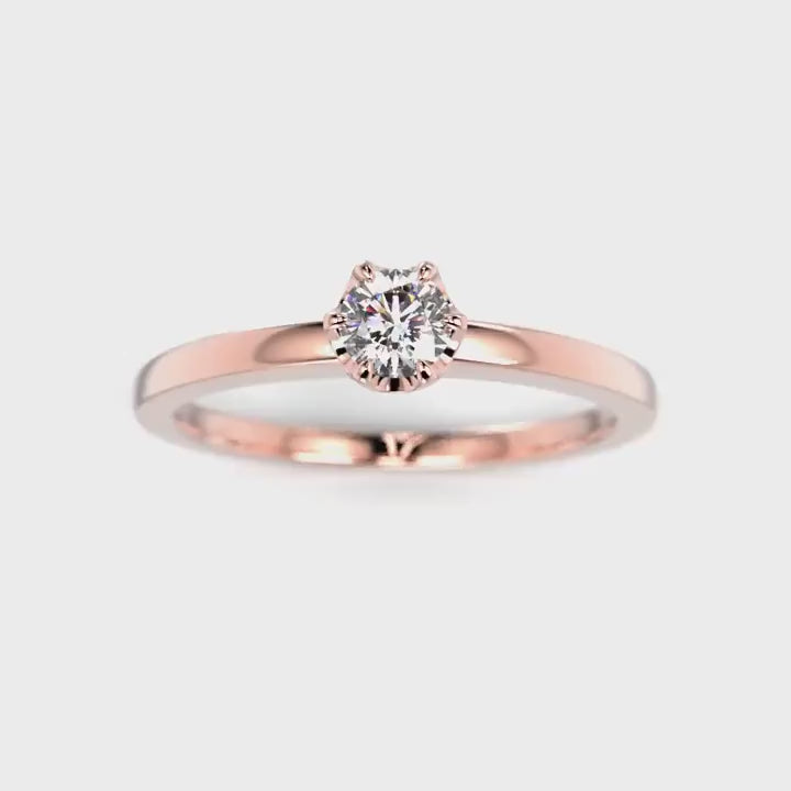 Festive Adele 0,15 ct timanttisormus punakulta – esittelyvideo