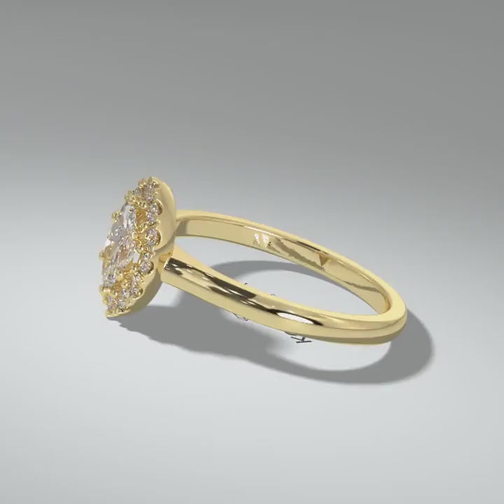 Kohinoor Valerie 0,32 ct timanttisormus keltakulta 14K 033-266K-32 – pyörivä video