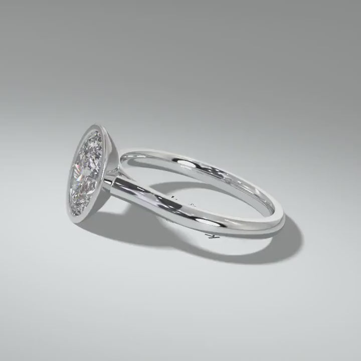 Kohinoor Ellen Bezel 1,00 ct laboratoriotimanttisormus valkokulta 033L-818V-100 – pyörivä video
