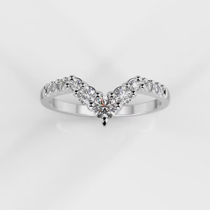 Festive Juliette Side Timanttisormus valkokulta 0,21 ct – pyörivä video