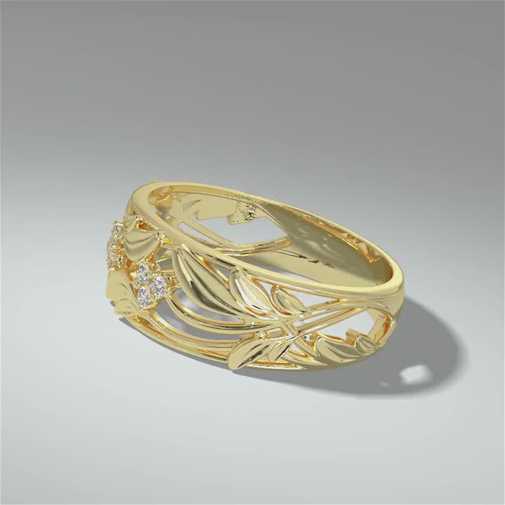 Kohinoor Ofelia 0,06 ct timanttisormus keltakulta 14K 033-481-06 – pyörivä video