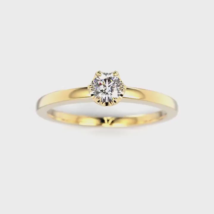 Festive Adele 0,15 ct timanttisormus keltakulta – esittelyvideo