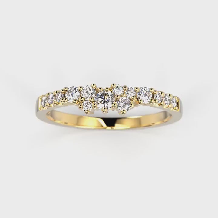 Festive Nadja Side 0,24 ct timanttisormus keltakulta – esittelyvideo