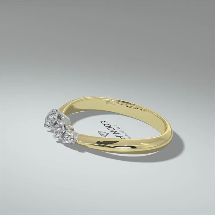 Kohinoor Helene 0,15 ct timanttisormus keltakulta 14K 033-235K-15 – pyörivä video