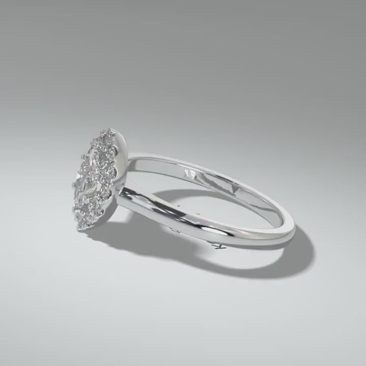 Kohinoor Valerie 0,32 ct timanttisormus valkokulta 14K 033-266V-32 – pyörivä video