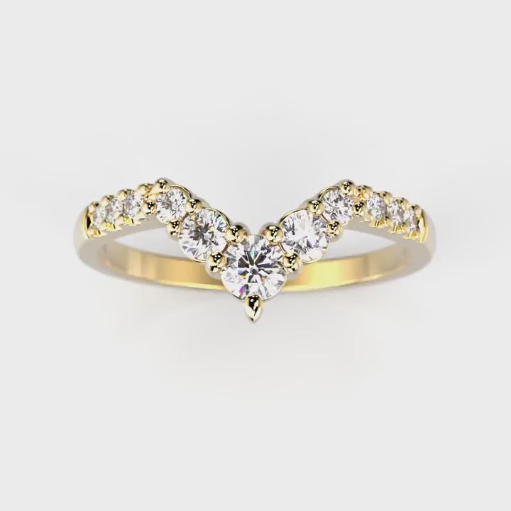 Festive Juliette Side Timanttisormus keltakulta 0,21 ct – pyörivä video