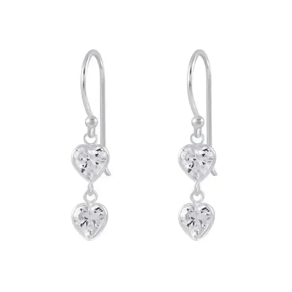 Roikkuvat hopeakorvakorut Kirkas Tuplasydän Trendi Koru