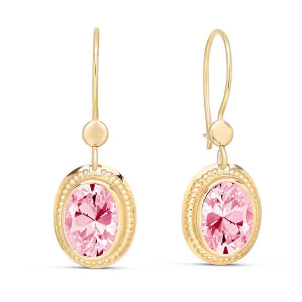 Roikkuvat kultakorvakorut pinkki zirkonia 23-1040pink