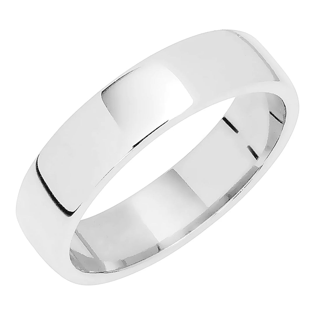Sandberg Aamurusko E-550w sileä 5 mm valkokultainen kihlasormus