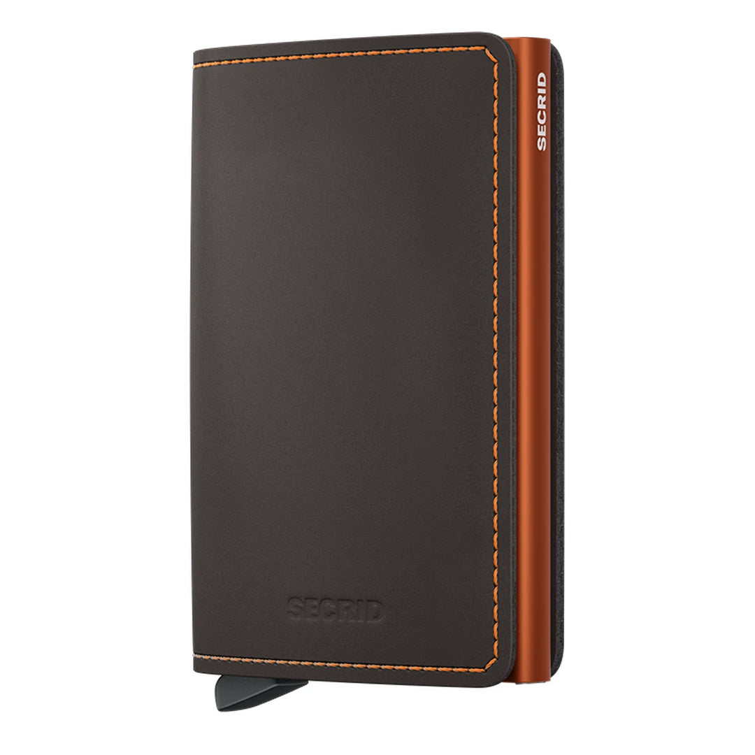 Secrid Slimwallet Matte Truffle &amp; Orange lompakko