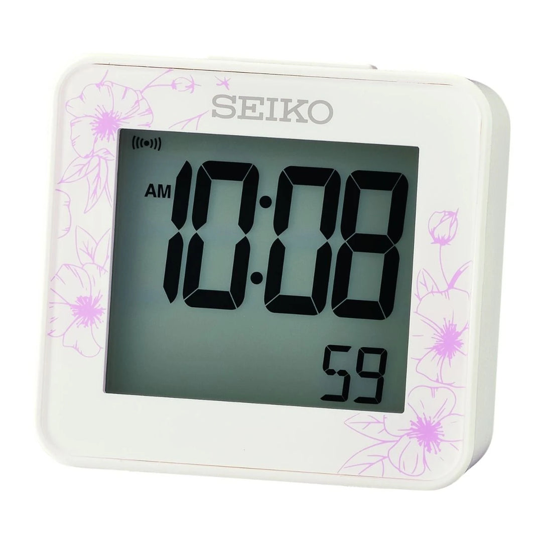 Seiko QHL097W digitaalinen herätyskello valkoinen