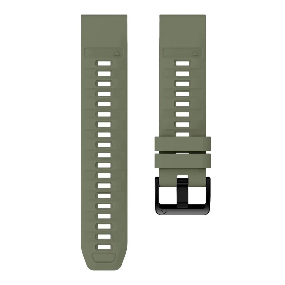 Sisu Aero Garmin Fenix silikoniranneke pikakiinnityksellä, maastonvihreä, 22 mm Sisu