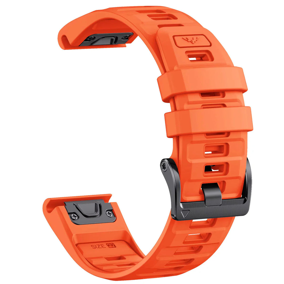 Sisu Fortis Garmin Fenix silikoniranneke pikakiinnityksellä, oranssi, 22 mm Sisu