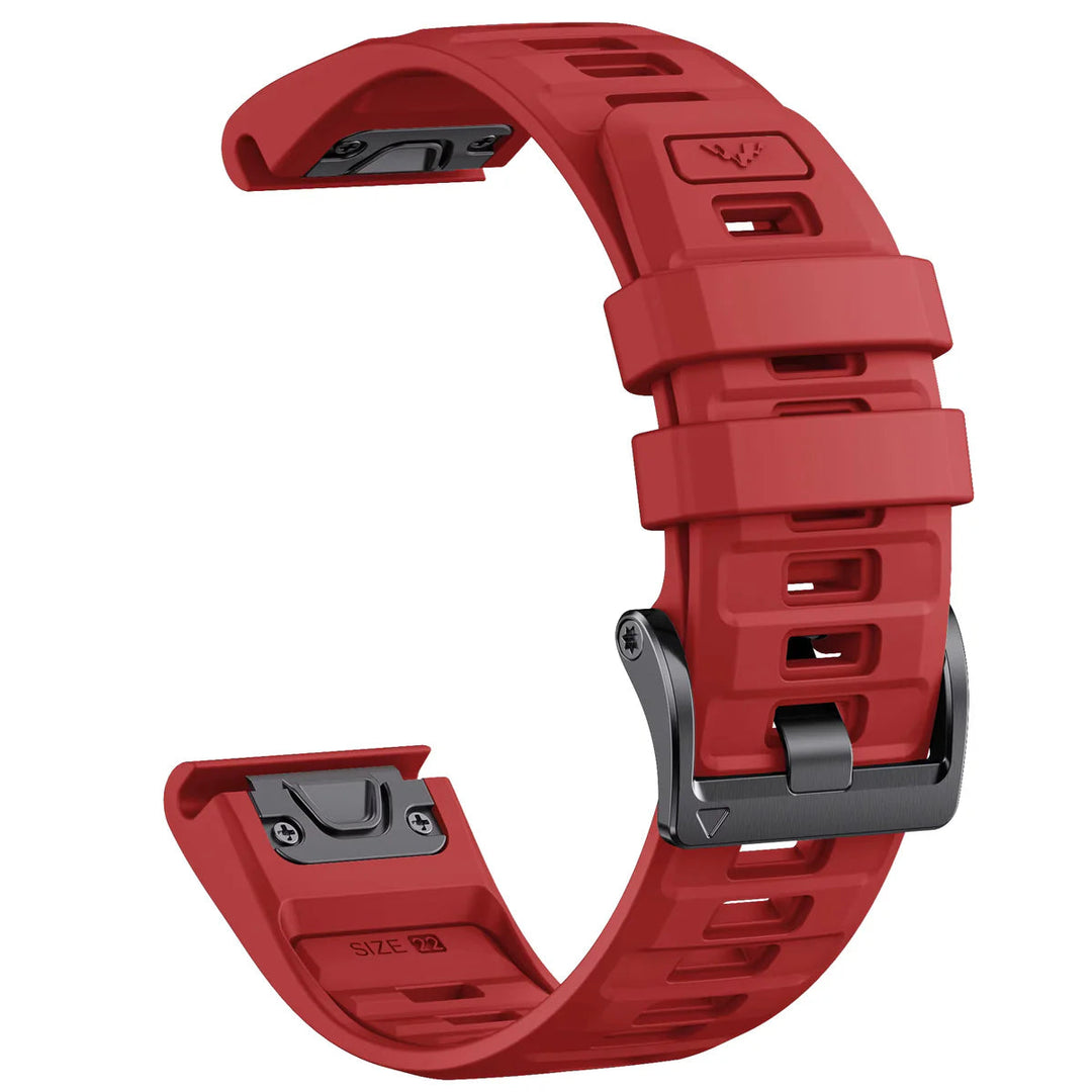 Sisu Fortis Garmin Fenix silikoniranneke pikakiinnityksellä, punainen, 26 mm Sisu