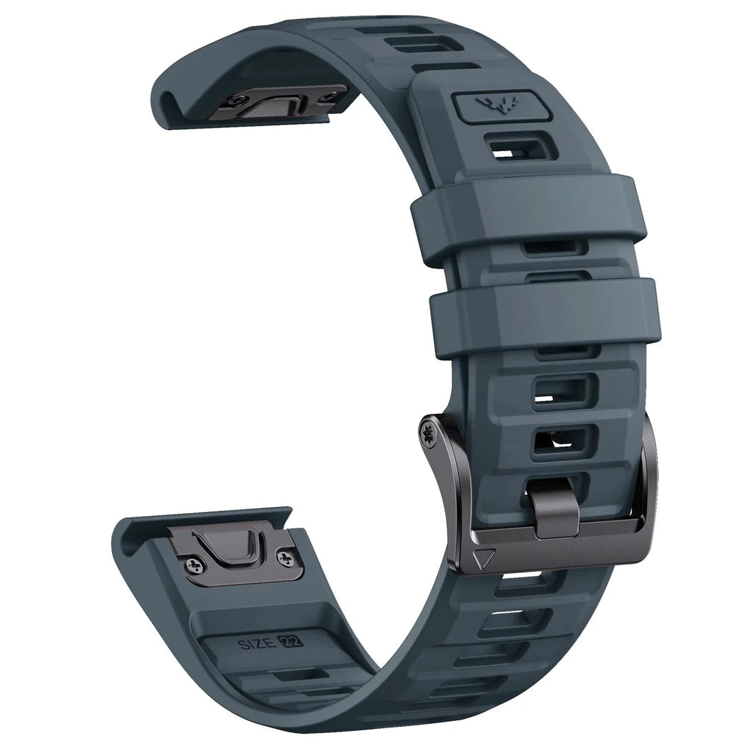 Sisu Fortis Garmin Fenix silikoniranneke pikakiinnityksellä, tummansininen, 22 mm Sisu