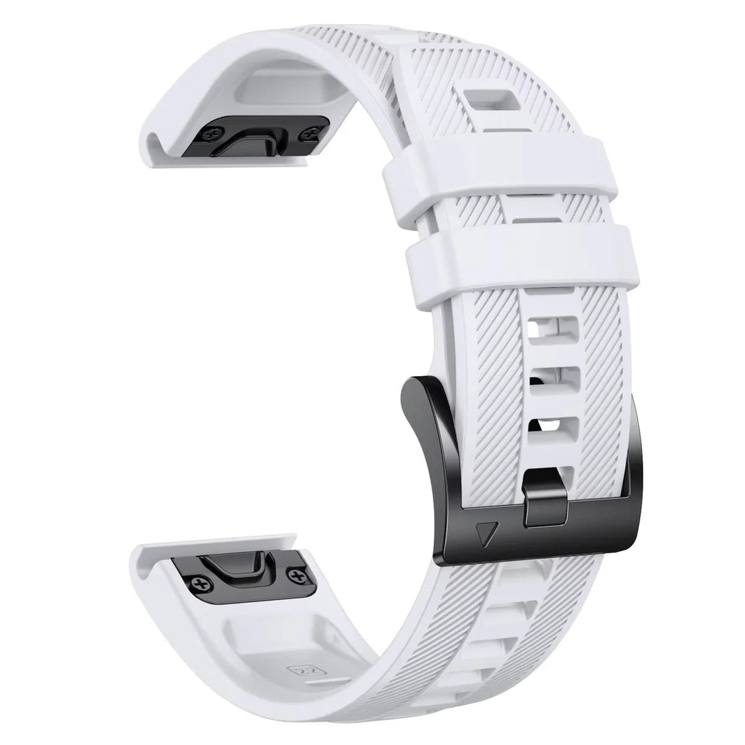 Sisu Grain Garmin Fenix silikoniranneke pikakiinnityksellä, valkoinen, 22 mm Sisu