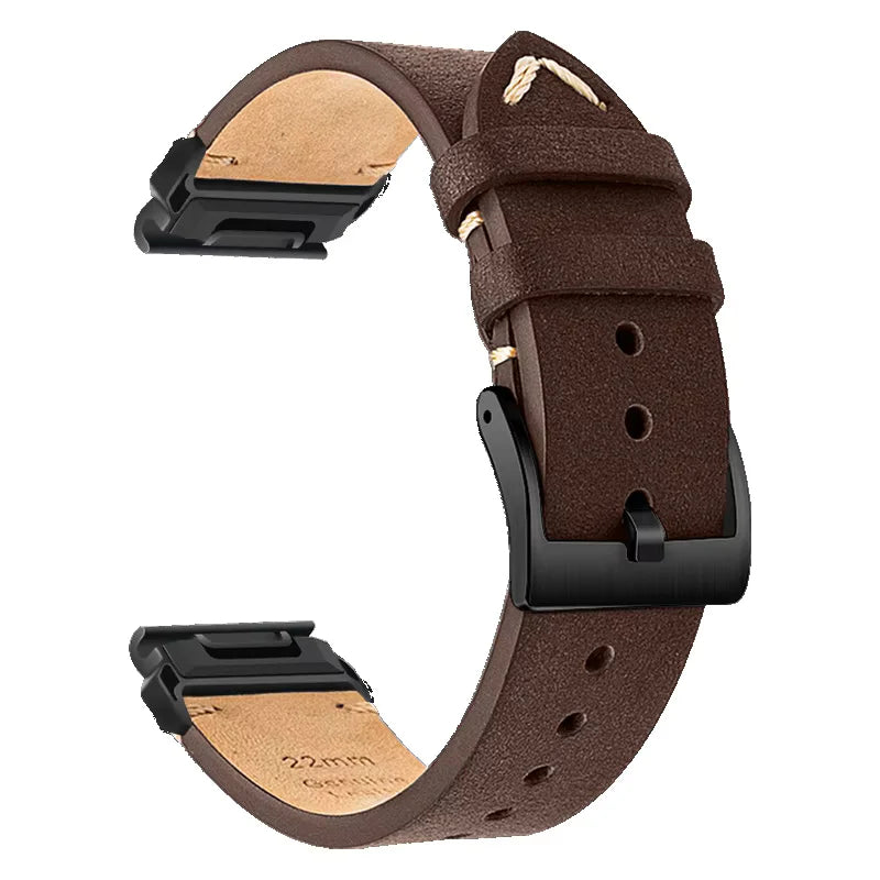Sisu Hide XL Garmin Fenix nahkaranneke pikakiinnityksellä, ruskea, 22 mm Sisu