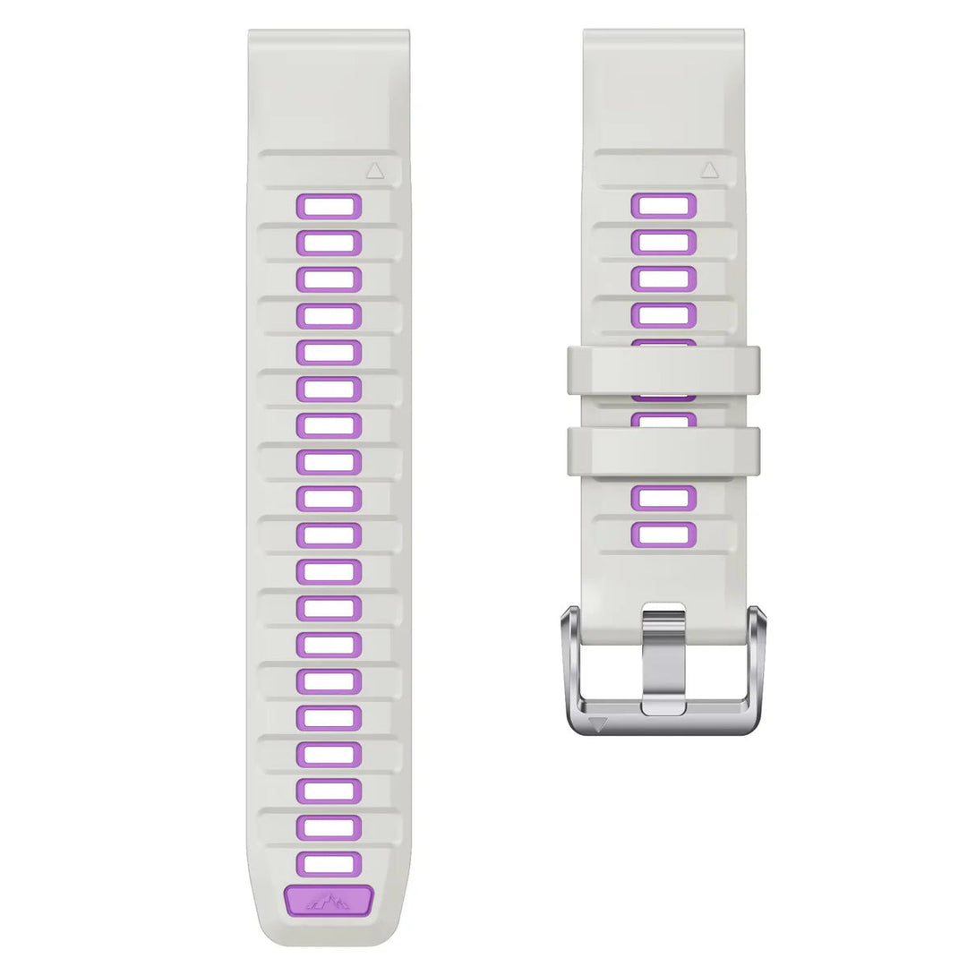 Sisu Mist Garmin Fenix silikoniranneke pikakiinnityksellä, valkoinen-lila, 20 mm Sisu