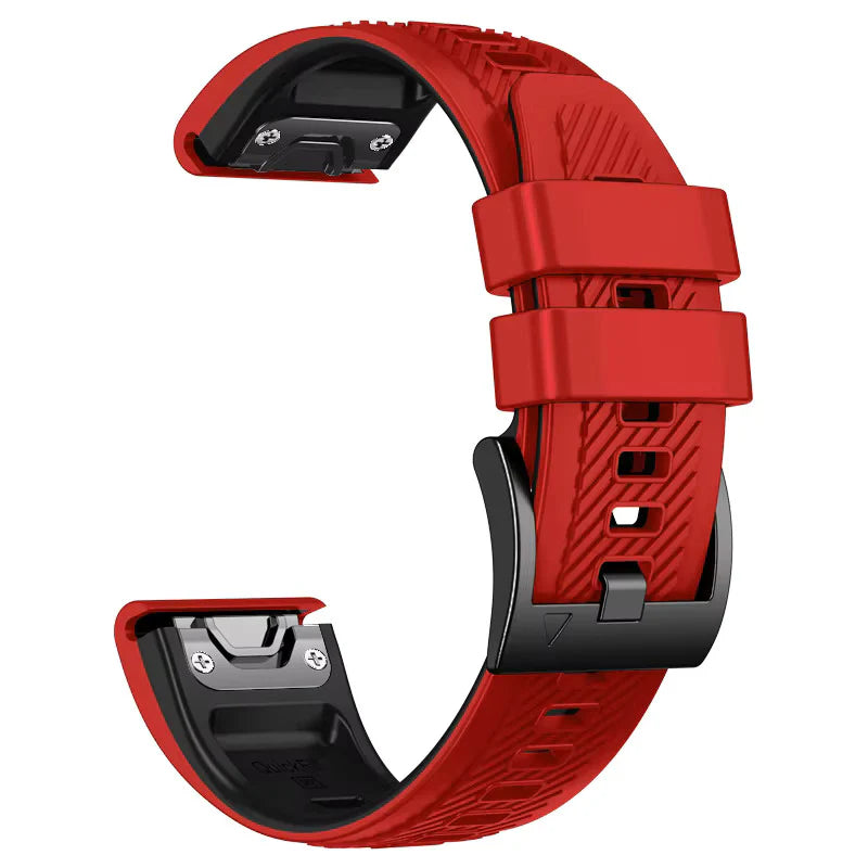 Sisu Rift Garmin Fenix silikoniranneke pikakiinnityksellä, punainen-musta, 26 mm HM Koru
