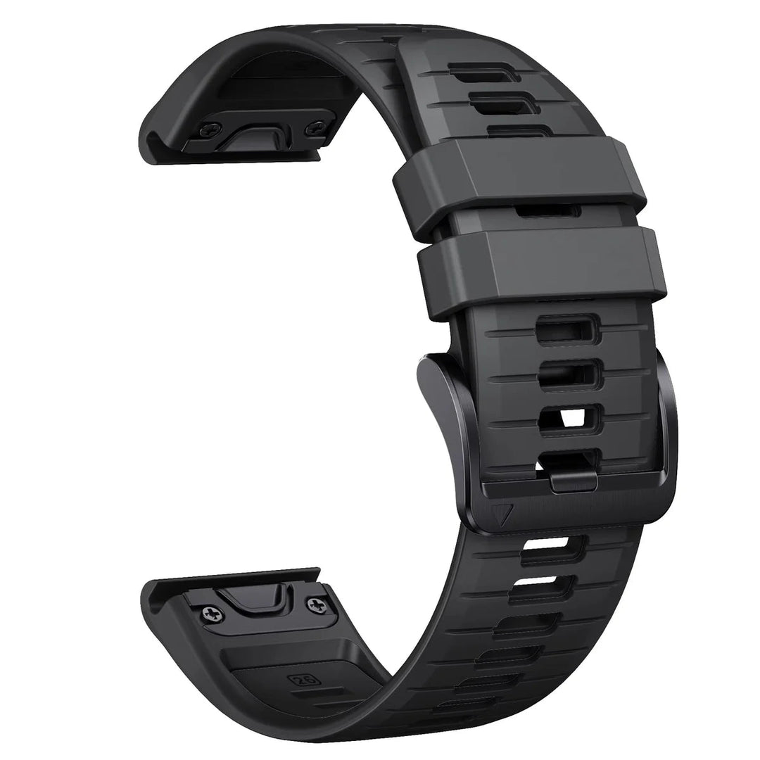 Sisu Scala Garmin Fenix silikoniranneke pikakiinnityksellä, musta, 22 mm Sisu