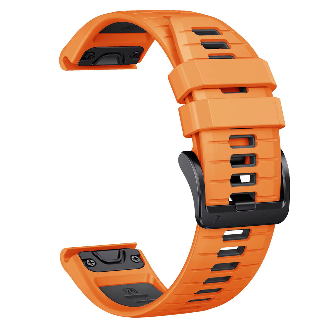 Sisu Scala Garmin Fenix silikoniranneke pikakiinnityksellä, oranssi-musta, 22 mm Sisu