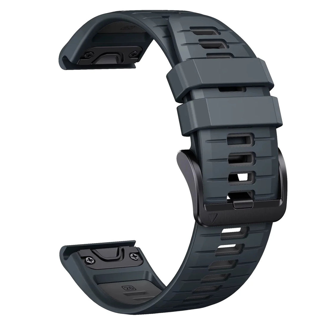 Sisu Scala Garmin Fenix silikoniranneke pikakiinnityksellä, tummansininen-harmaa, 22 mm Sisu