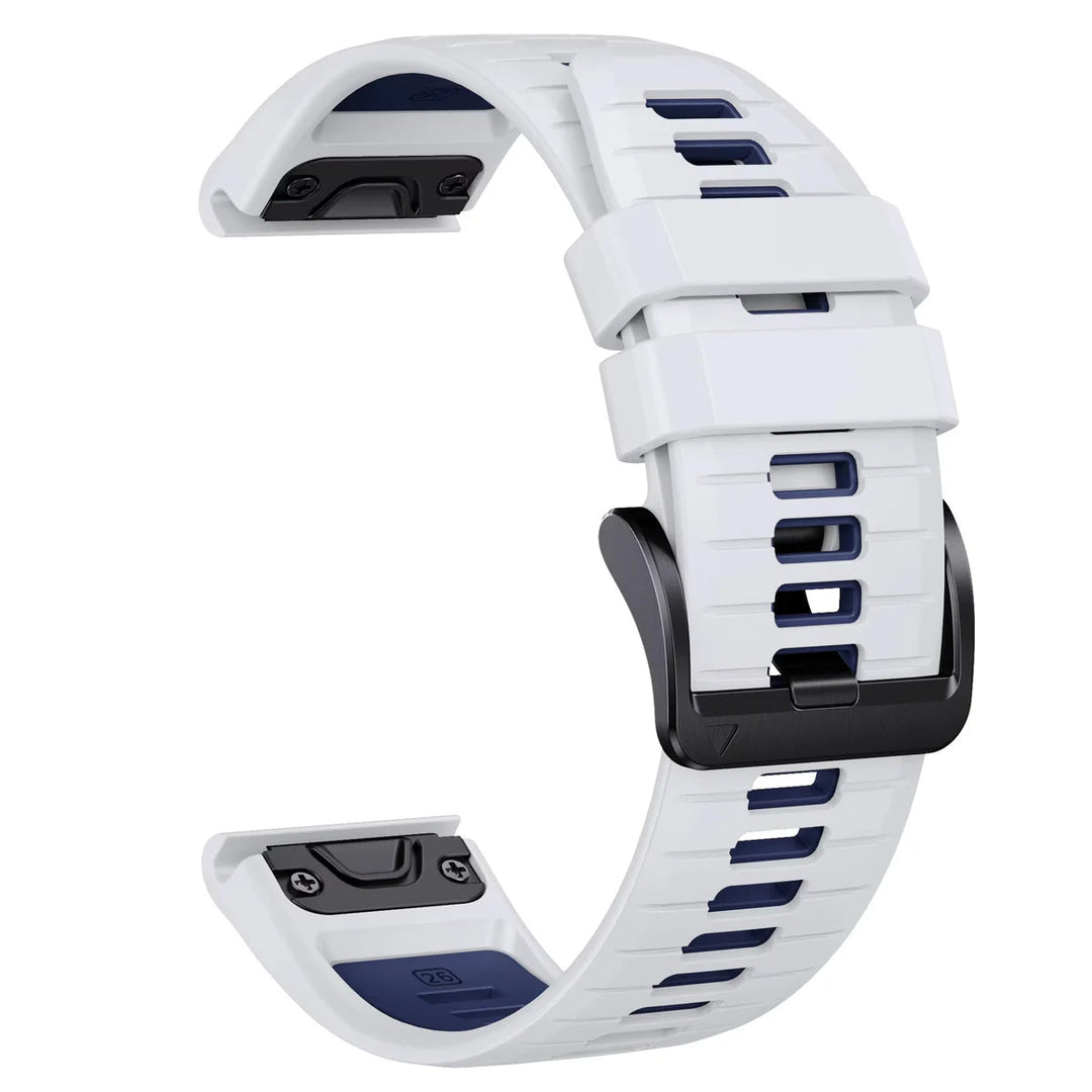Sisu Scala Garmin Fenix silikoniranneke pikakiinnityksellä, valkoinen-sininen, 22 mm Sisu