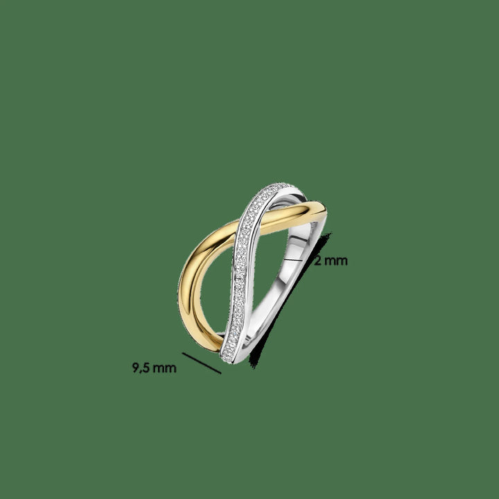 Ti Sento Milano kullattu hopeasormus 12436ZY – mitat