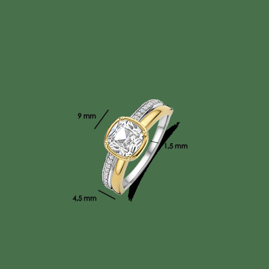 Ti Sento Milano kullattu hopeasormus 12451ZY – mitat