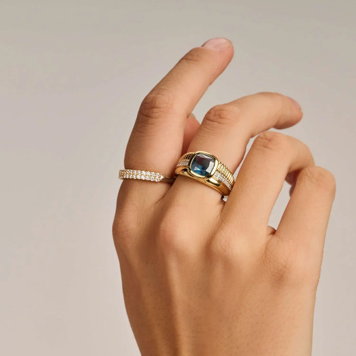 Ti Sento Milano kullattu hopeasormus sininen 12461DB – tuotekuva 5