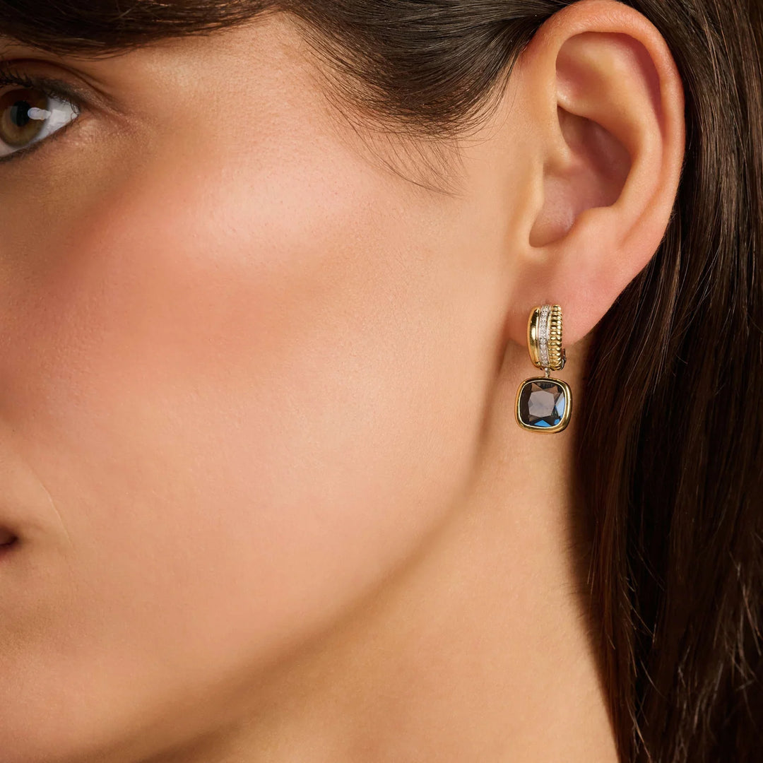 Ti Sento Milano kullatut hopeakorvakorut sininen 78117DB mallin yllä