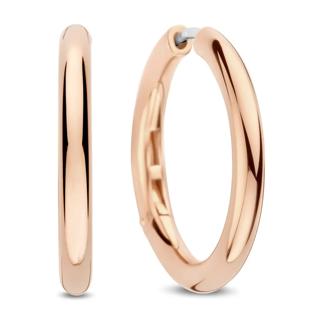 Ti Sento ruusukullatut hopeiset korvarenkaat 78120SR