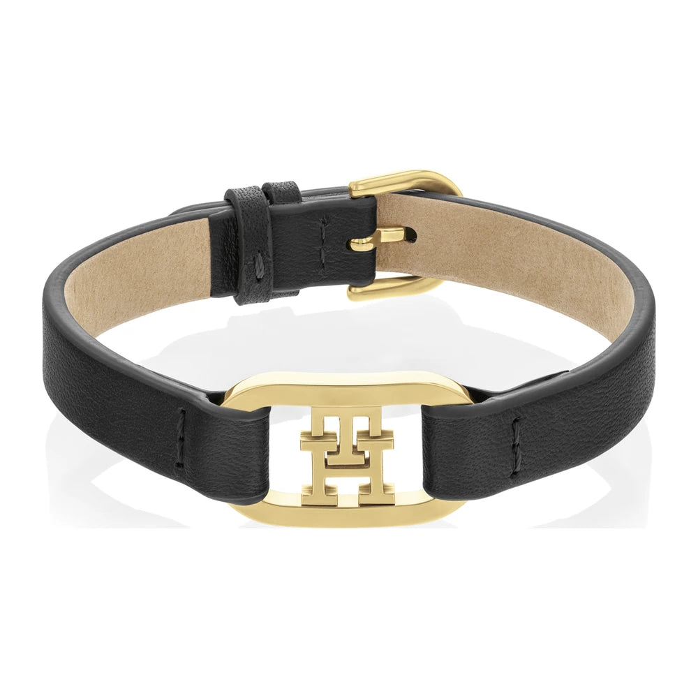 Tommy Hilfiger Monogram Leather naisten rannekoru musta THJ2780830