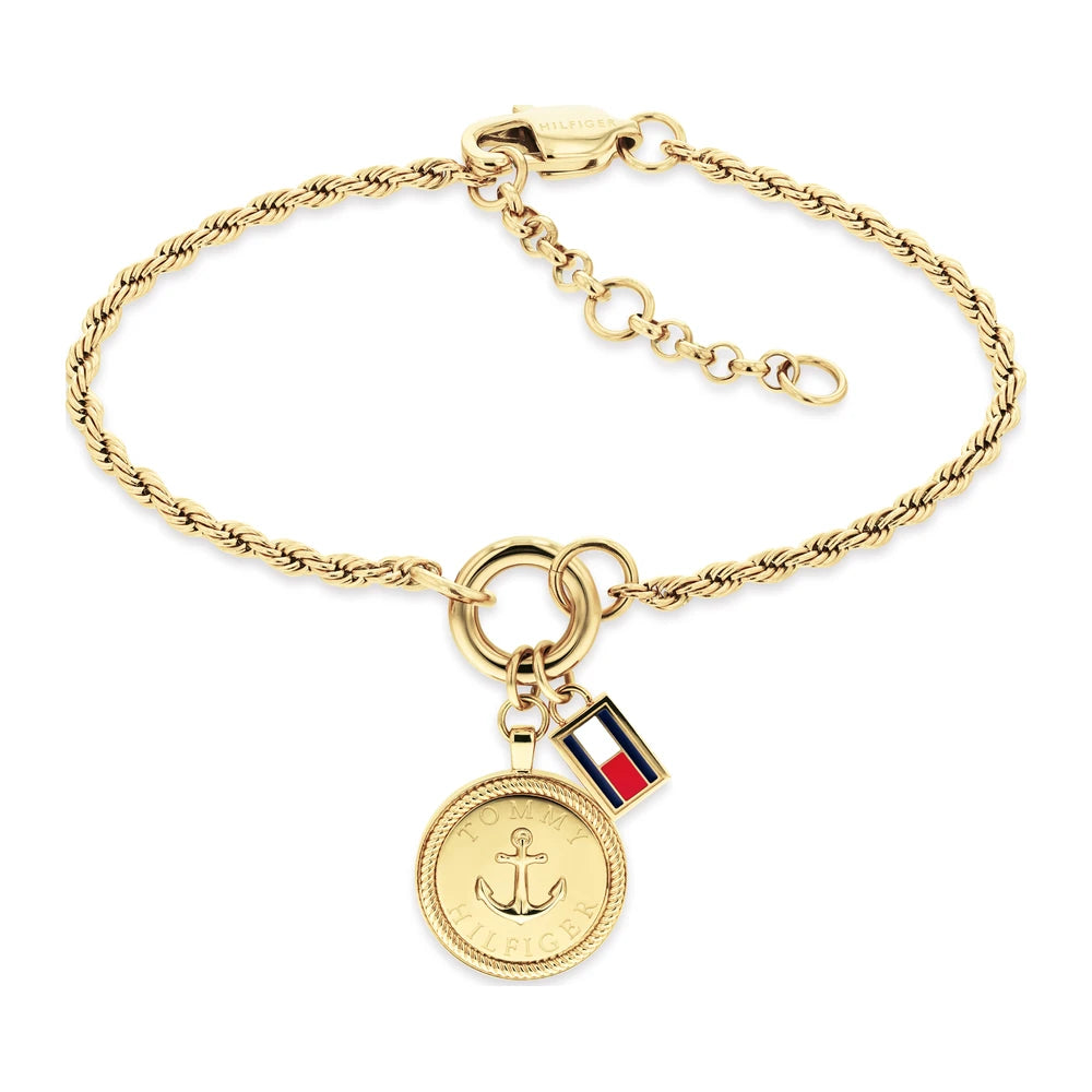 Tommy Hilfiger Nautical Charms naisten rannekoru kullanvärinen THJ2781030