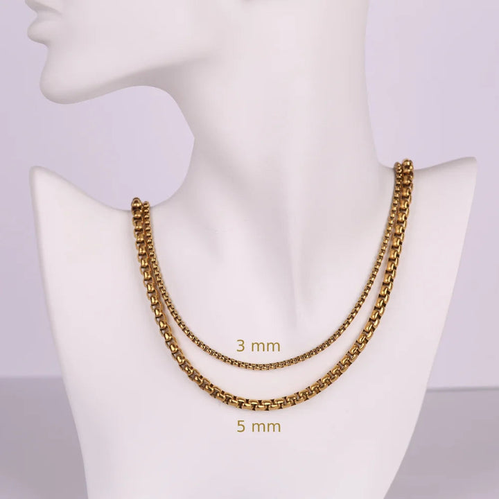 Trendi Koru pyöristetty venetsiaketju 3 mm ja 5 mm