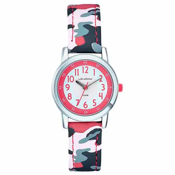 Leijona Lasten Kello 5323-954 Pink Camo Leijona
