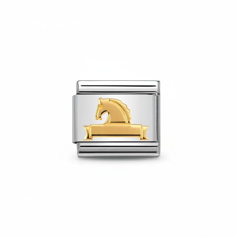 Nomination-pala Classic Gold Hevonen ja nauha 030149/25 Nomination