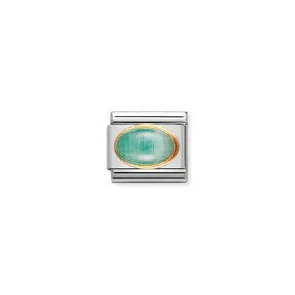 Nomination-pala Classic Gold Oval Stone Smaragdi 030504/09 Nomination