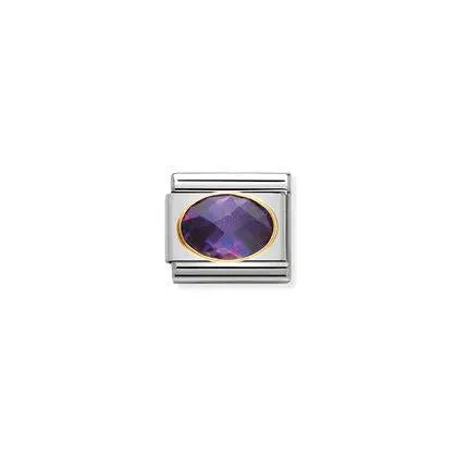 Nomination-pala Classic Gold Oval Zirkonia Violetti 030601/001 Nomination