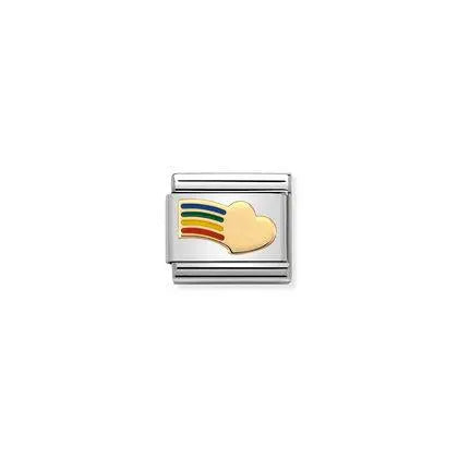 Nomination-pala Classic Gold Rainbow Heart 030283/12 Nomination